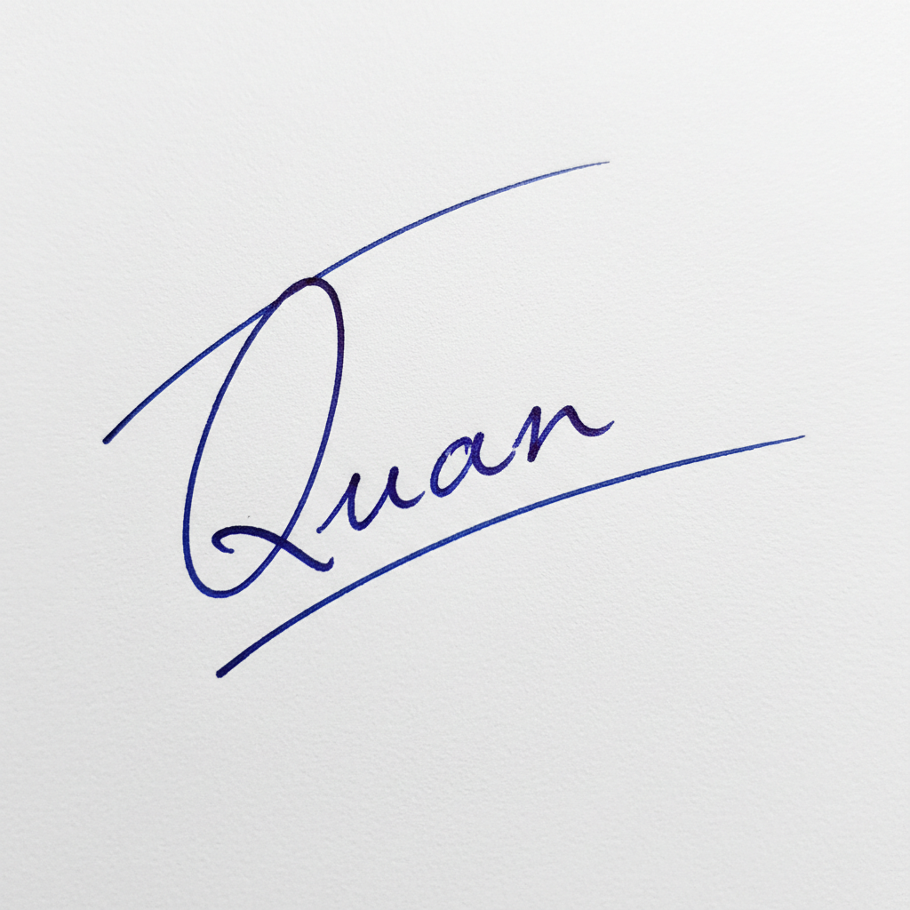 Mẫu chữ ký tên Quân số 8