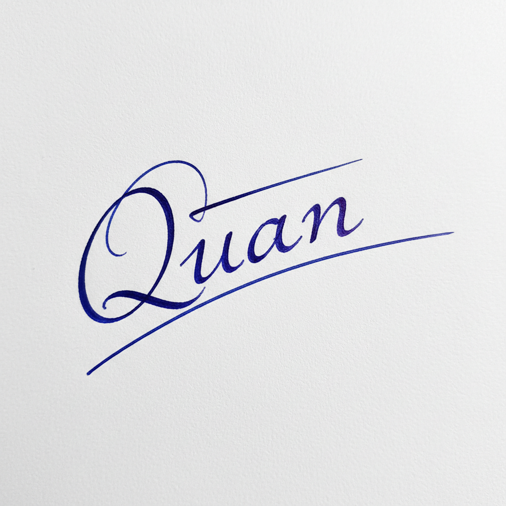 Chữ Ký Mẫu Tên Quân: Nghệ Thuật Tạo Dấu Ấn Riêng Biệt và Phong Thủy May Mắn Mẫu chữ ký tên Quân số 8