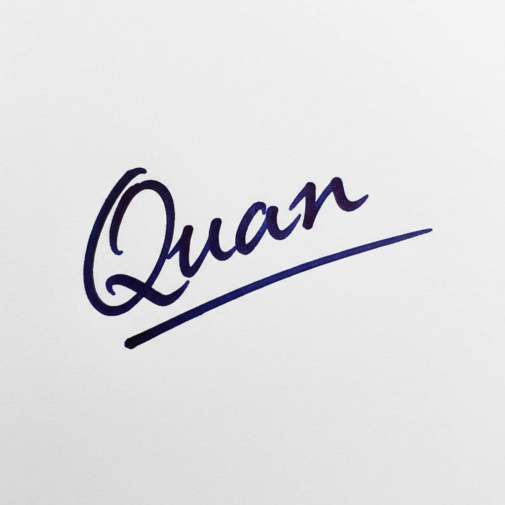 Chữ Ký Mẫu Tên Quân: Nghệ Thuật Tạo Dấu Ấn Riêng Biệt và Phong Thủy May Mắn Mẫu chữ ký tên Quân số 9