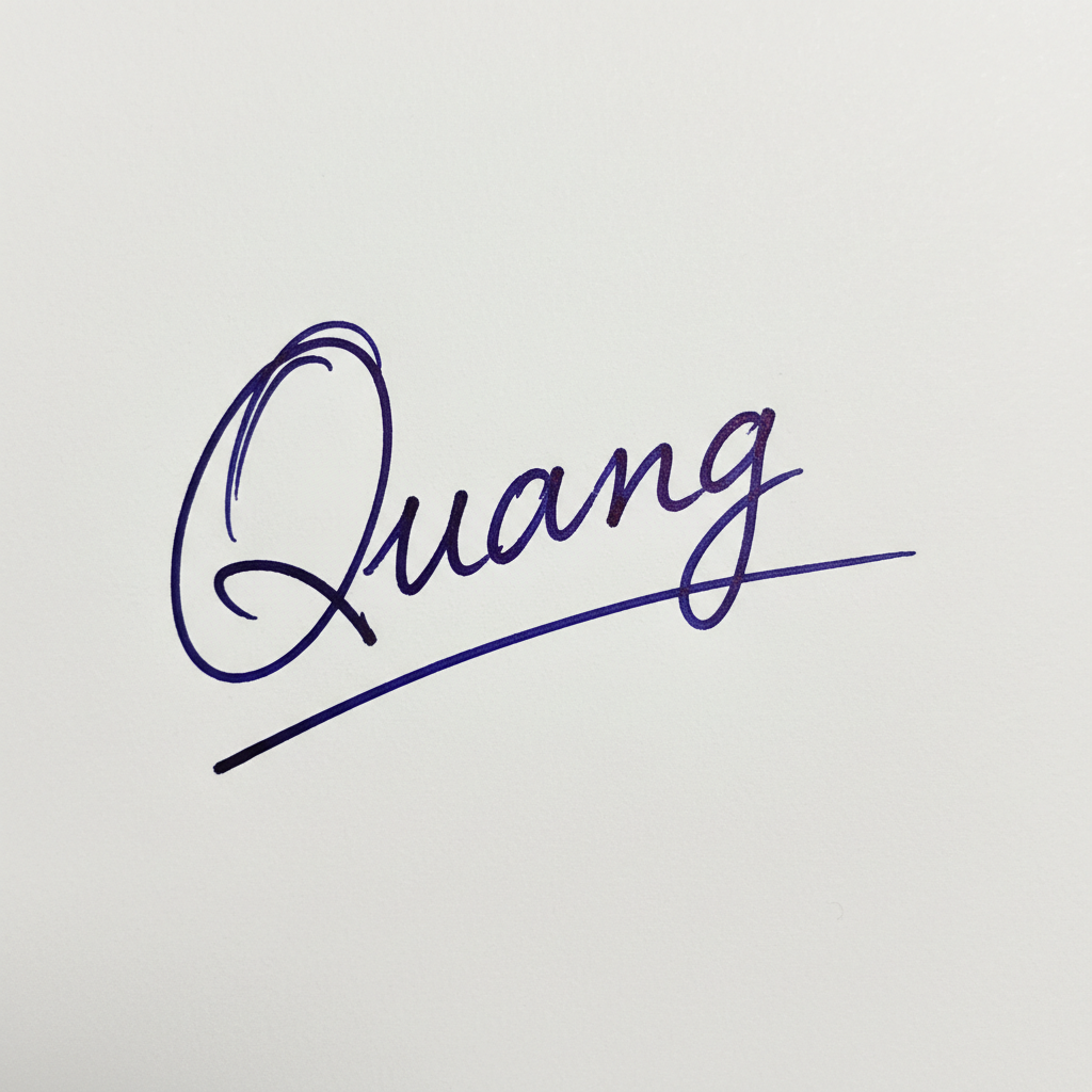 Mẫu chữ ký tên Quang số 1