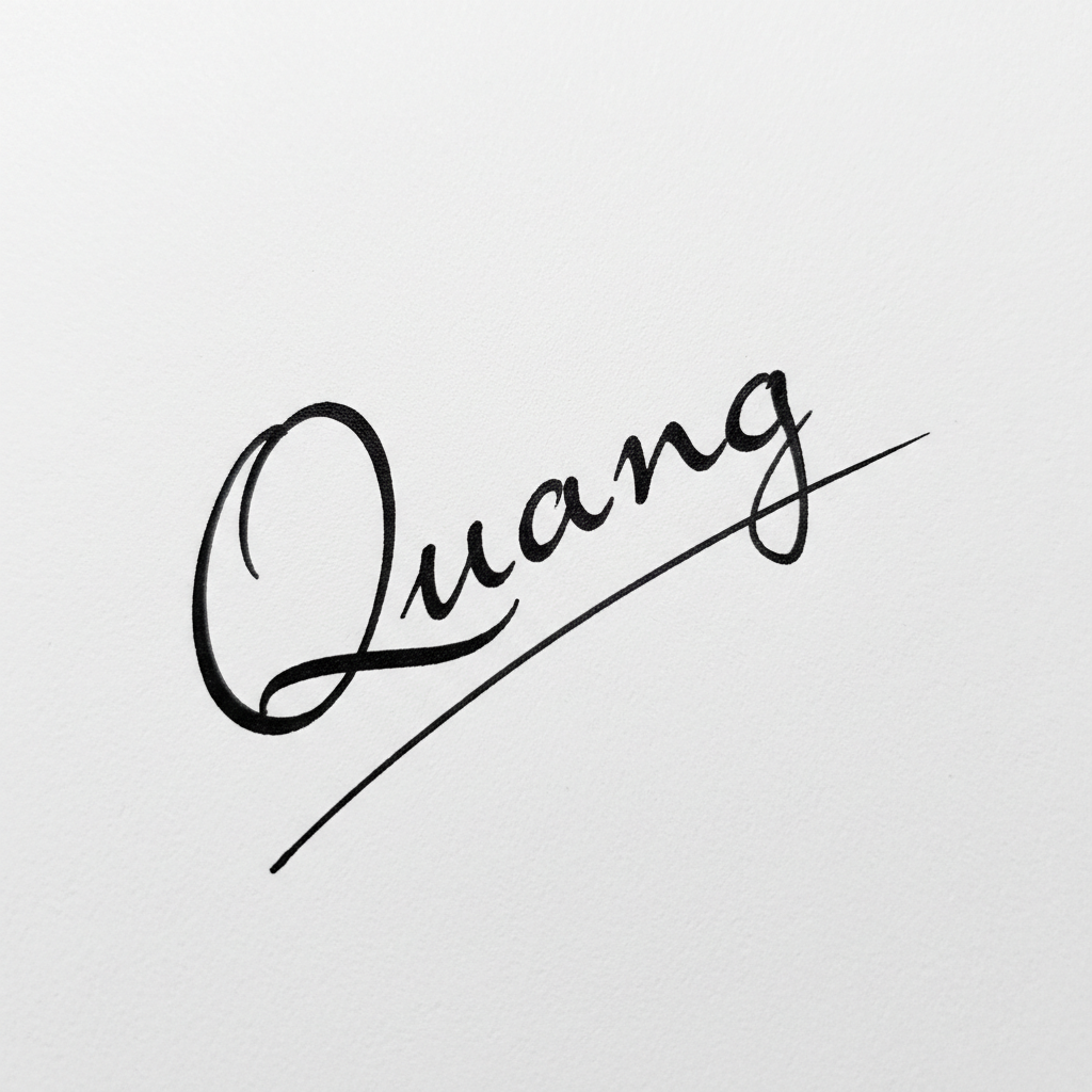 Mẫu chữ ký tên Quang số 5