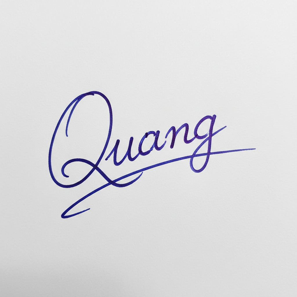 Mẫu chữ ký tên Quang số 6