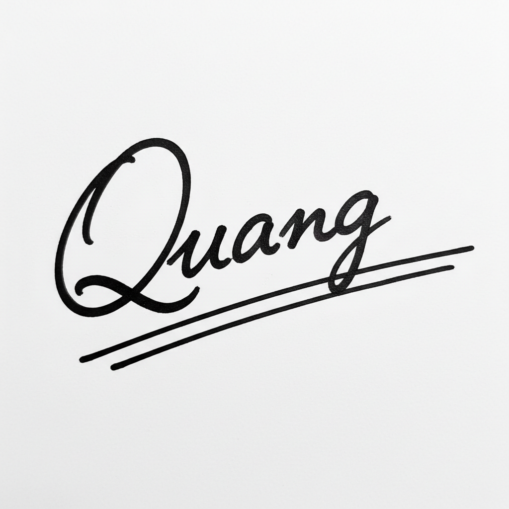 Mẫu chữ ký tên Quang số 7