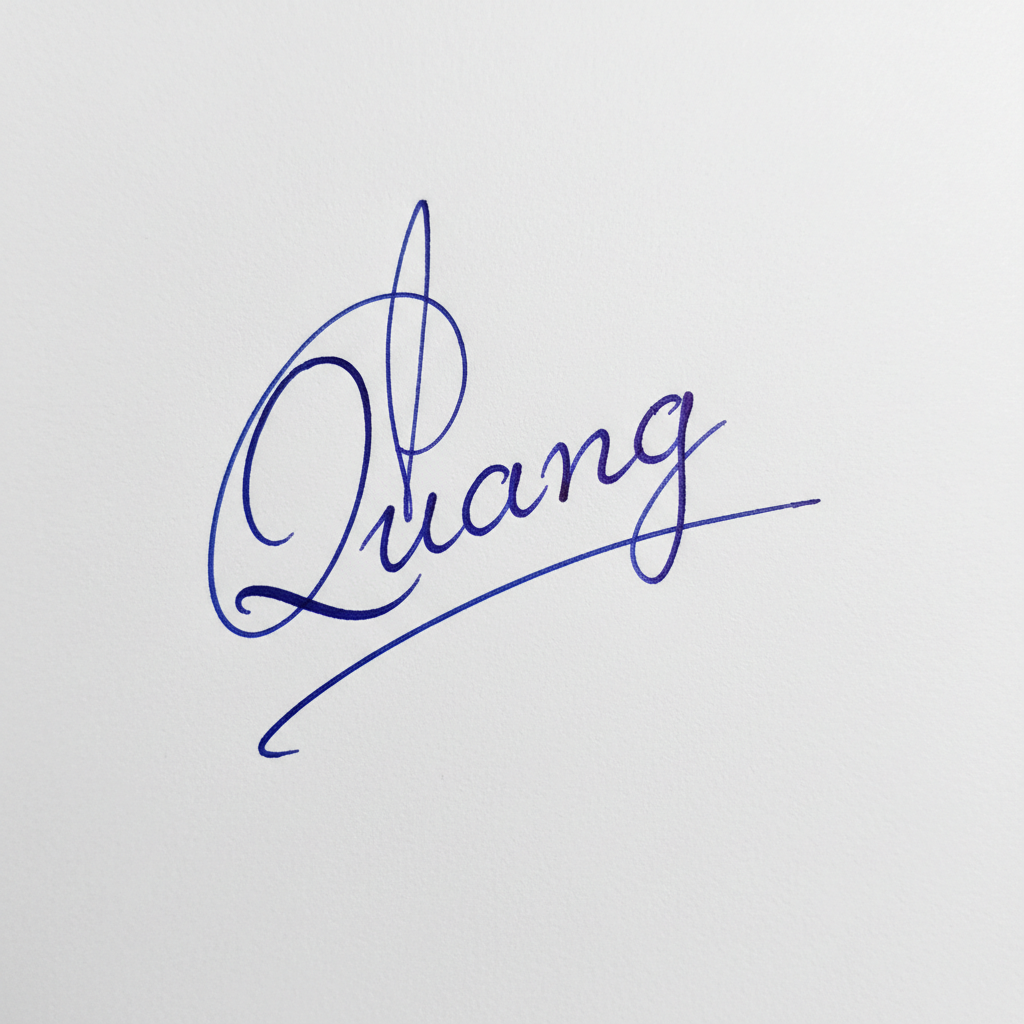Mẫu chữ ký tên Quang số 8