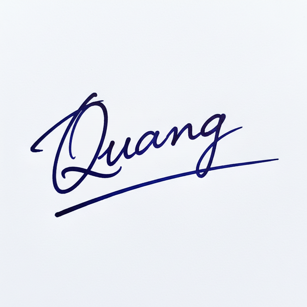 Mẫu chữ ký tên Quang số 9
