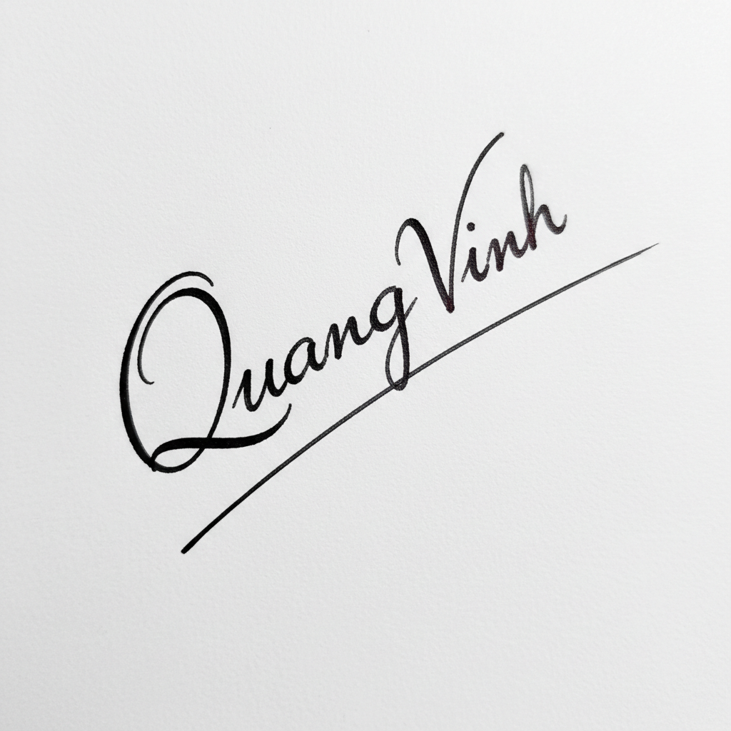 Mẫu chữ ký tên Quang Vinh số 5