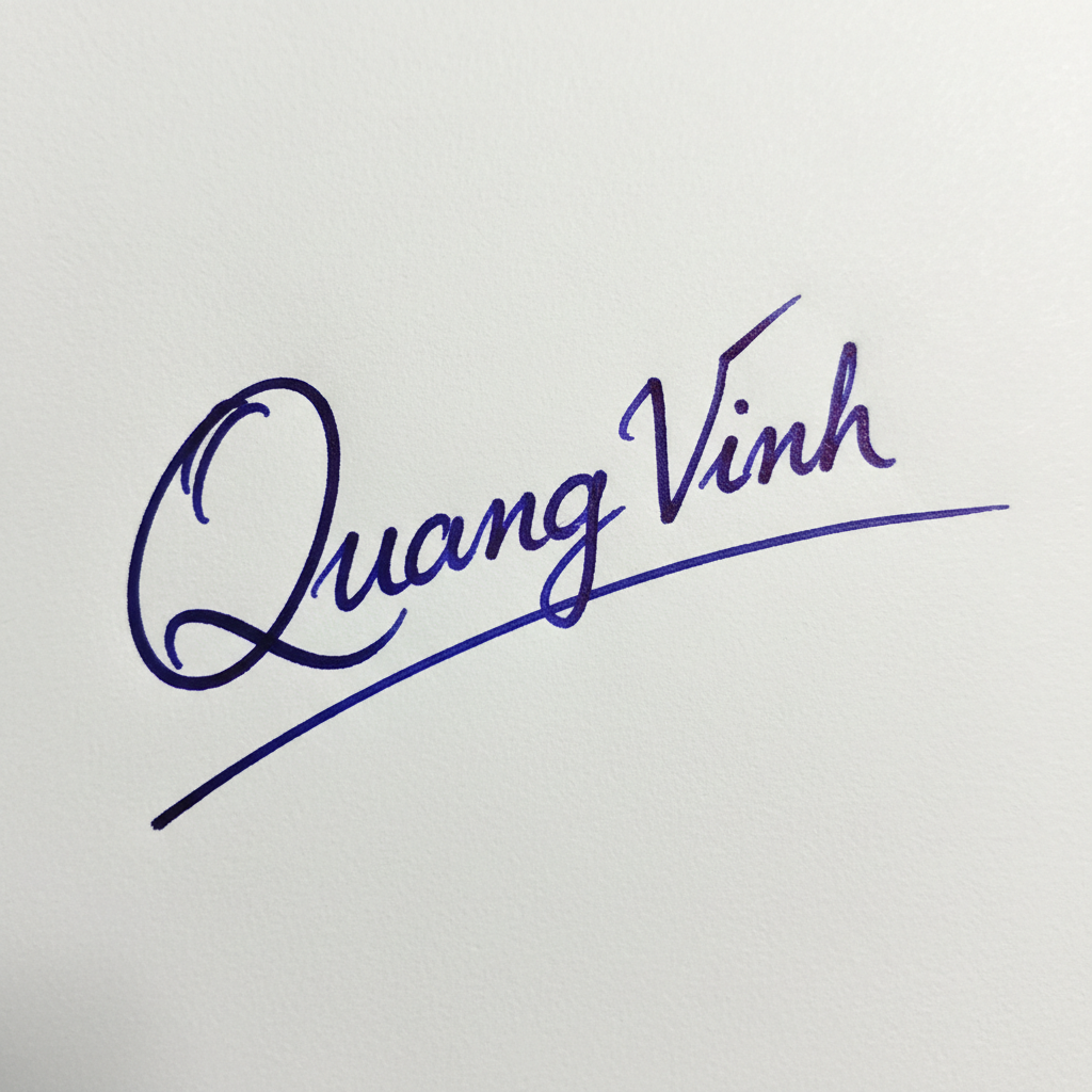 Mẫu chữ ký tên Quang Vinh số 6
