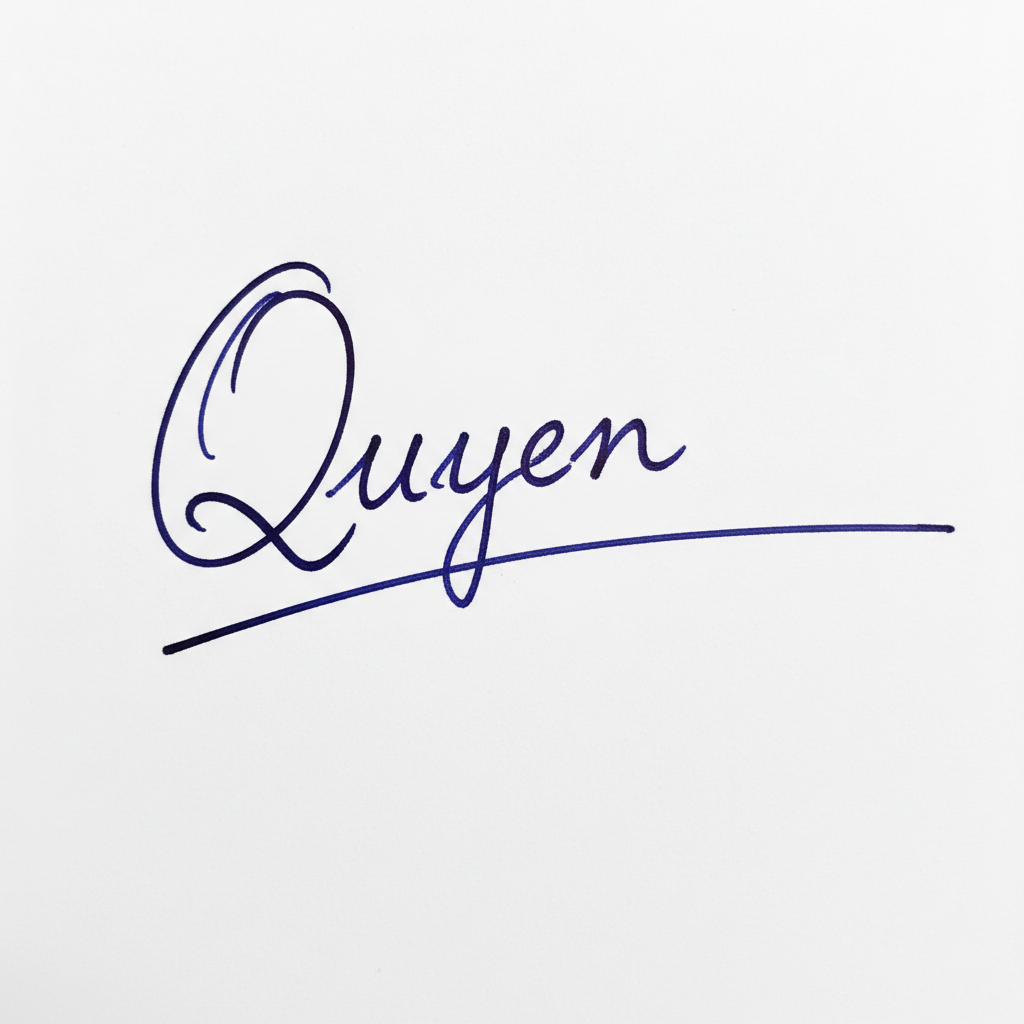 Mẫu chữ ký tên Quyên số 1