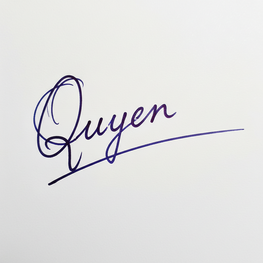Mẫu chữ ký tên Quyên số 1