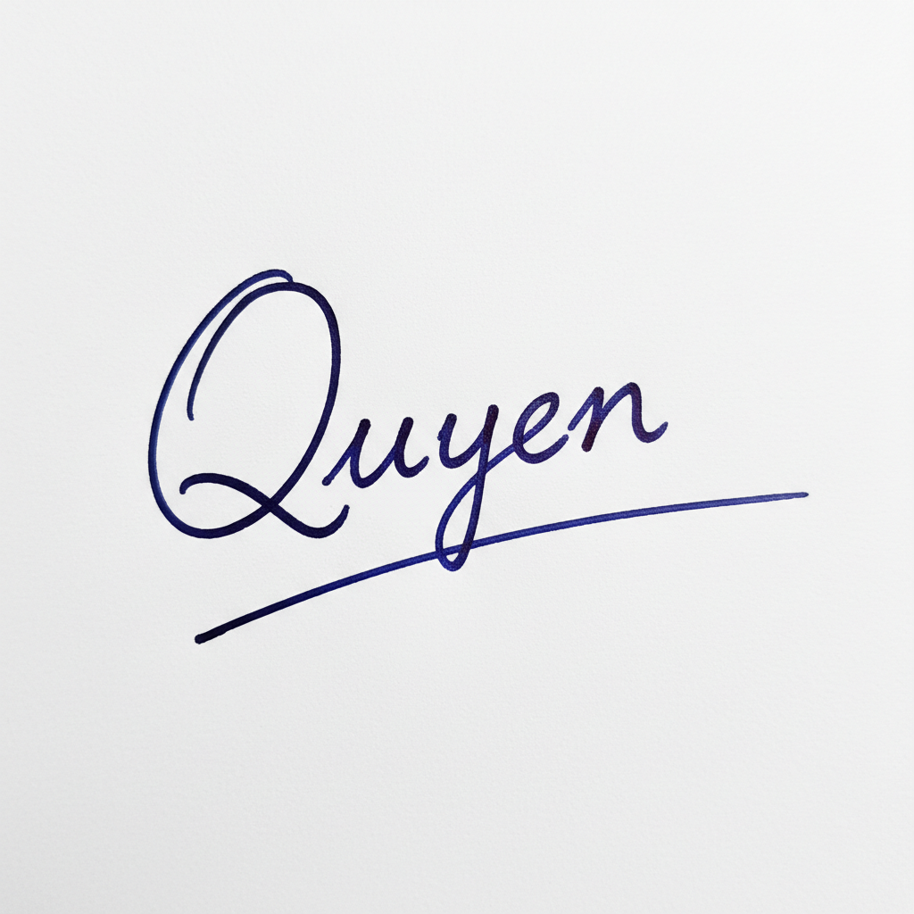 Mẫu chữ ký tên Quyên số 1