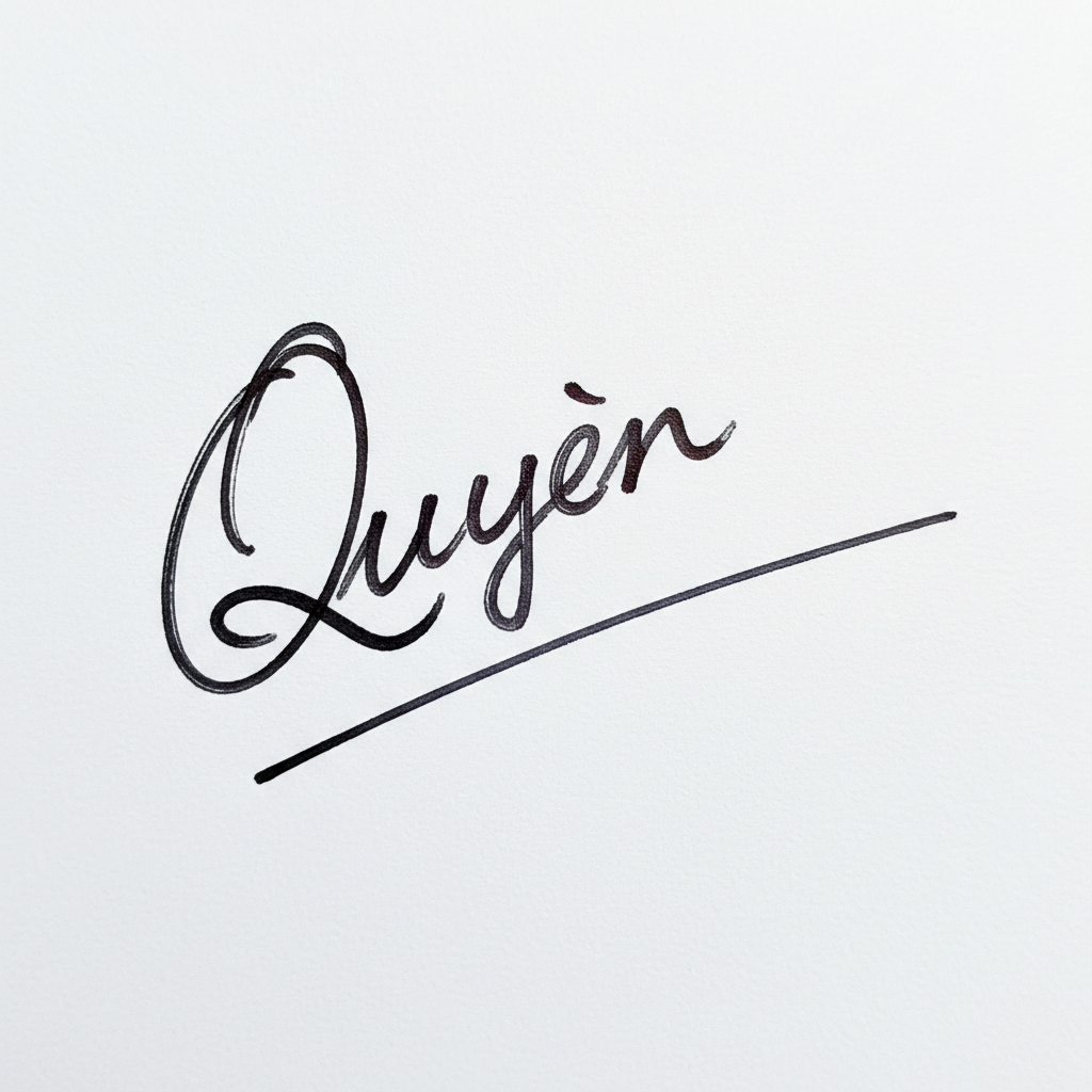 Mẫu chữ ký tên Quyên số 2
