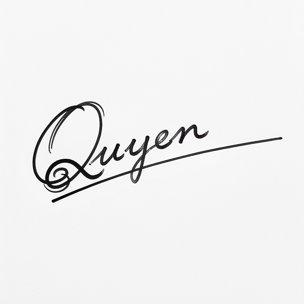 Mẫu chữ ký tên Quyên số 2