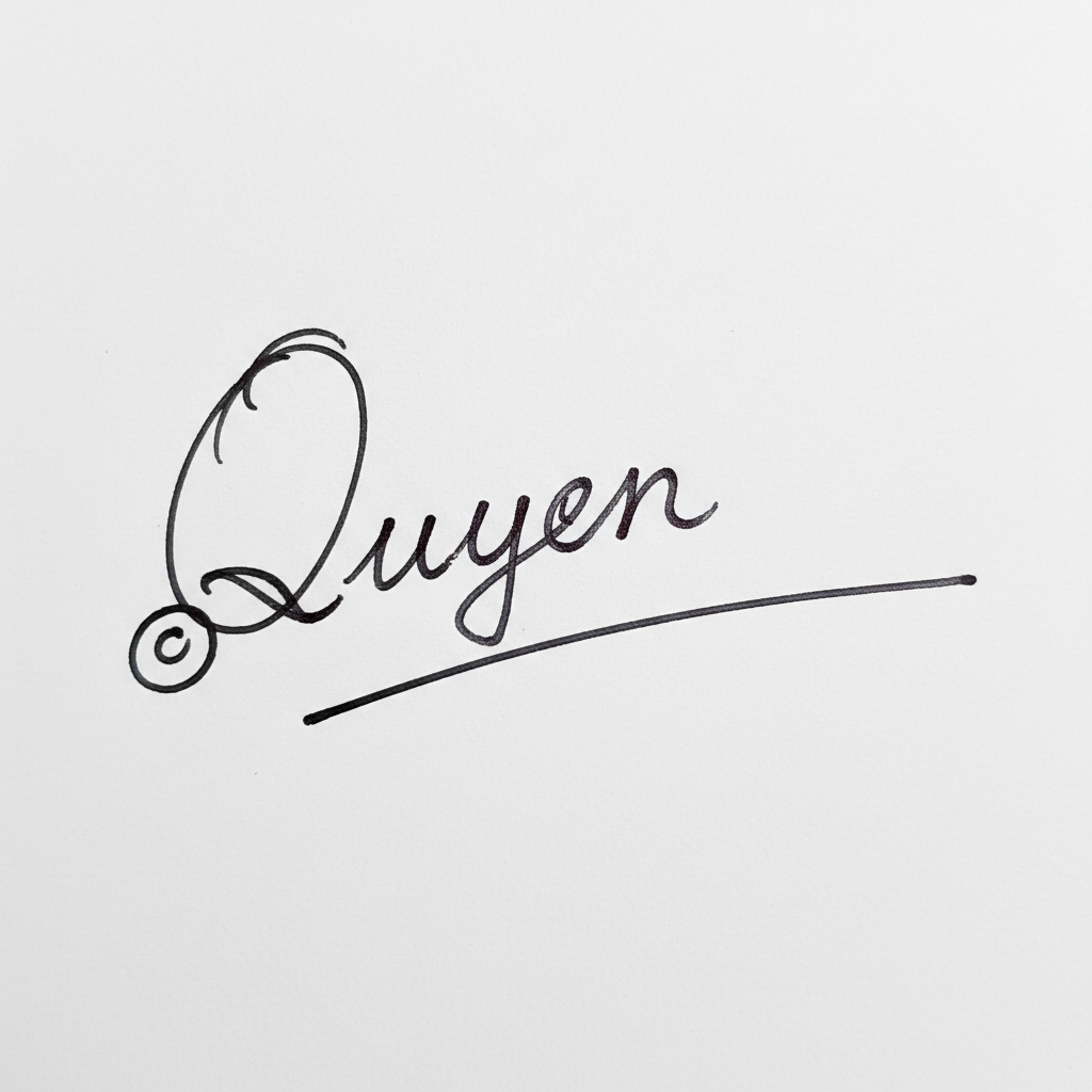 Mẫu chữ ký tên Quyên số 2