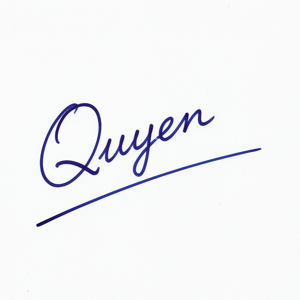 Mẫu chữ ký tên Quyên số 3