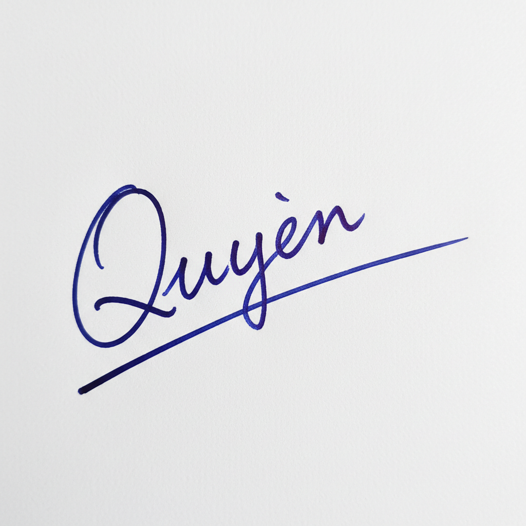 Mẫu chữ ký tên Quyên số 3