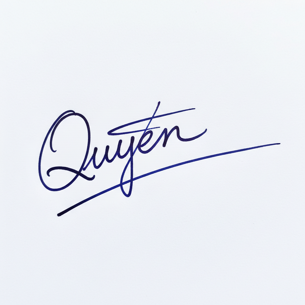 Mẫu chữ ký tên Quyên số 4