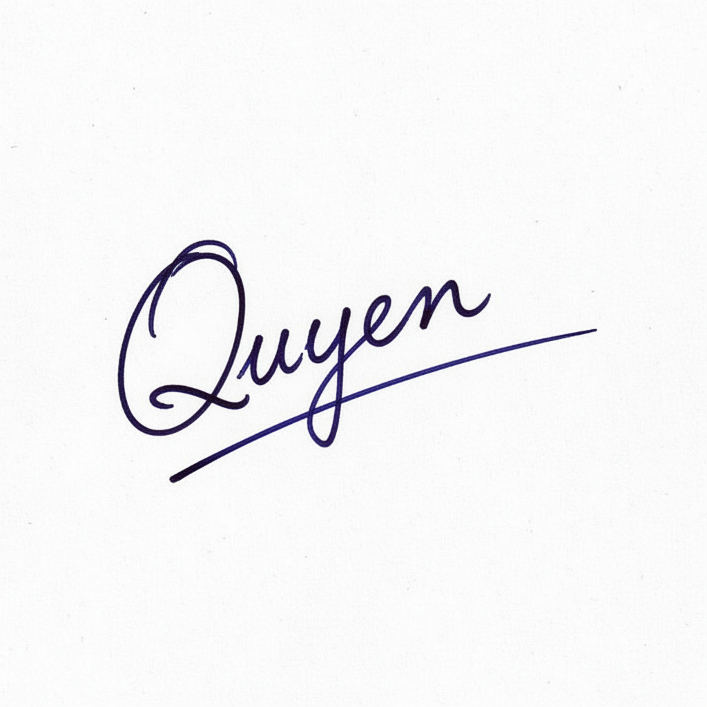 Mẫu chữ ký tên Quyên số 4