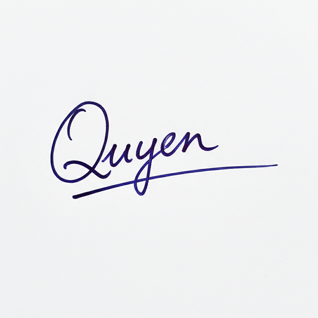 Mẫu chữ ký tên Quyên số 4