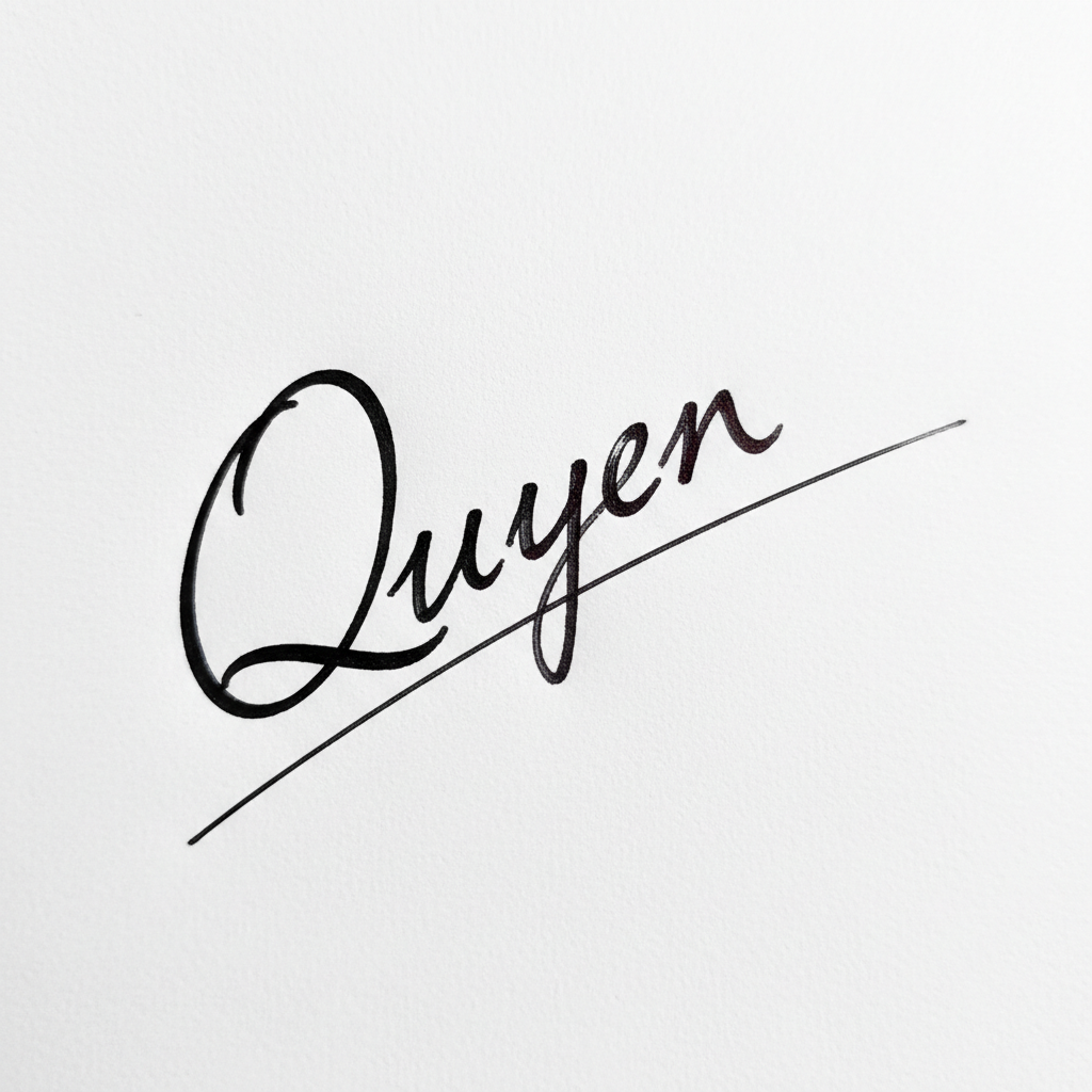 Mẫu chữ ký tên Quyên số 5