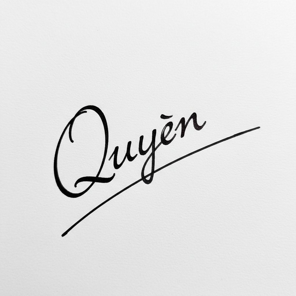 Mẫu chữ ký tên Quyên số 5