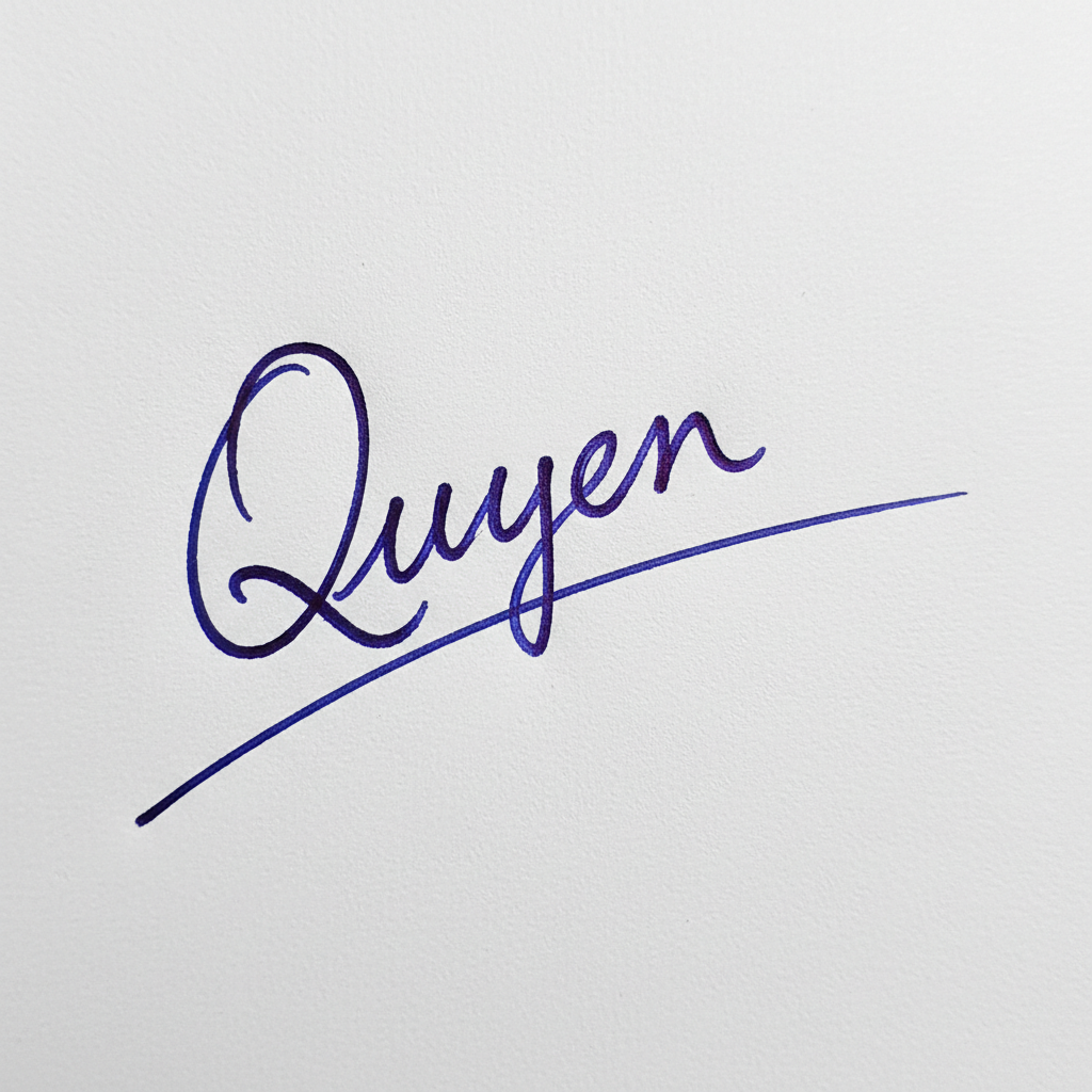 Mẫu chữ ký tên Quyên số 6