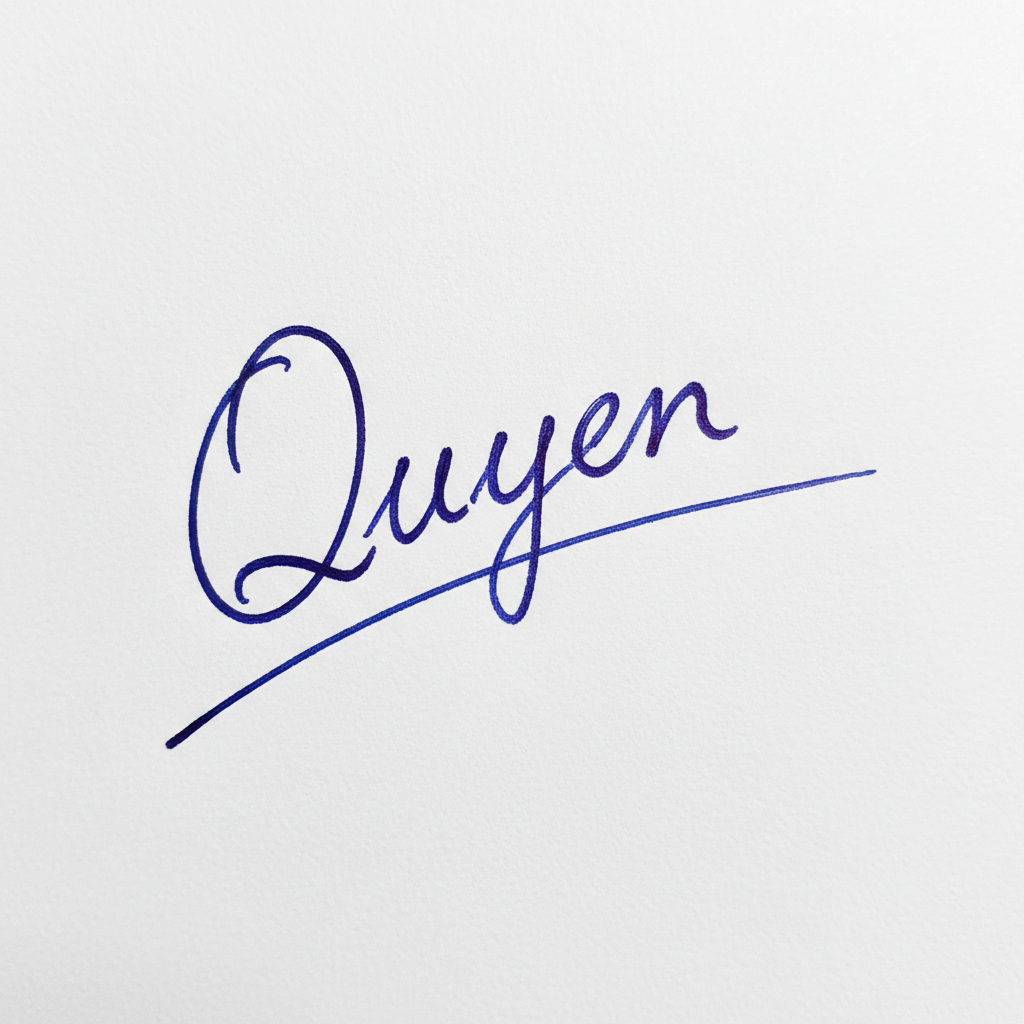 Mẫu chữ ký tên Quyên số 6