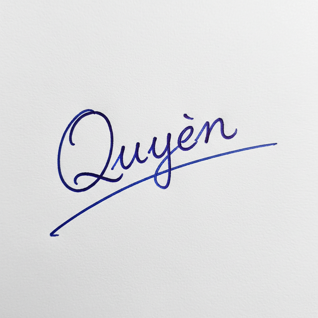 Mẫu chữ ký tên Quyên số 6