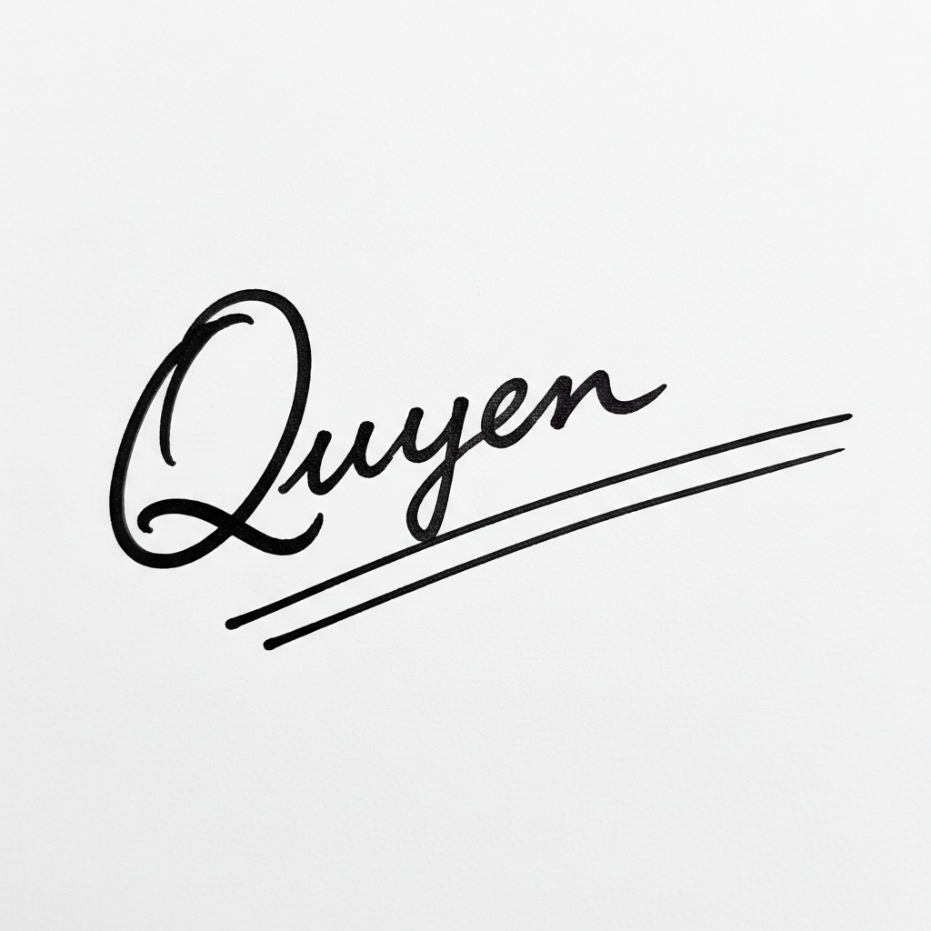 Mẫu chữ ký tên Quyên số 7