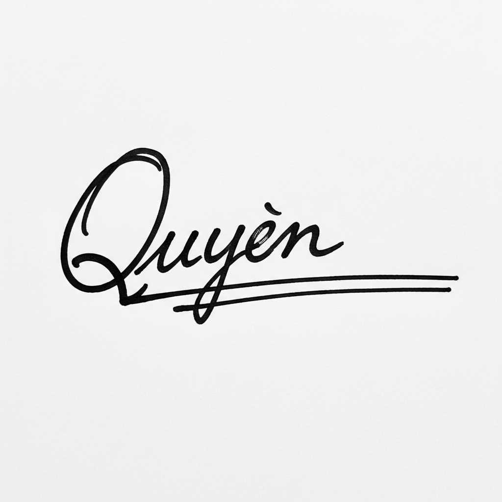 Mẫu chữ ký tên Quyên số 7
