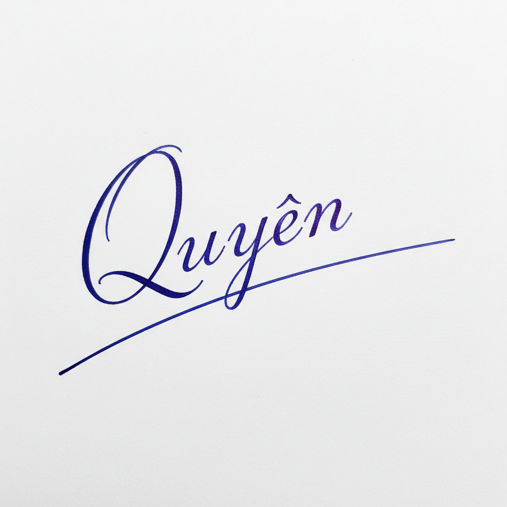 Mẫu chữ ký tên Quyên số 8