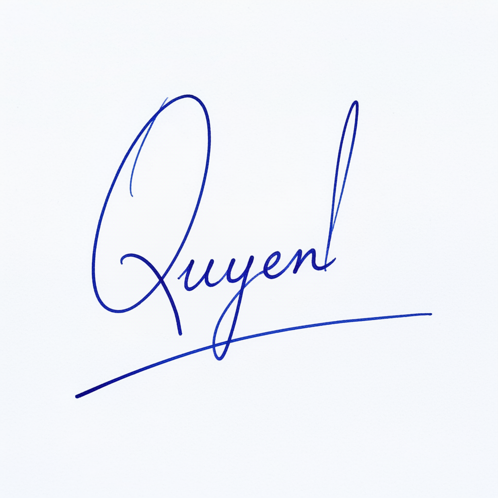 Mẫu chữ ký tên Quyên số 8