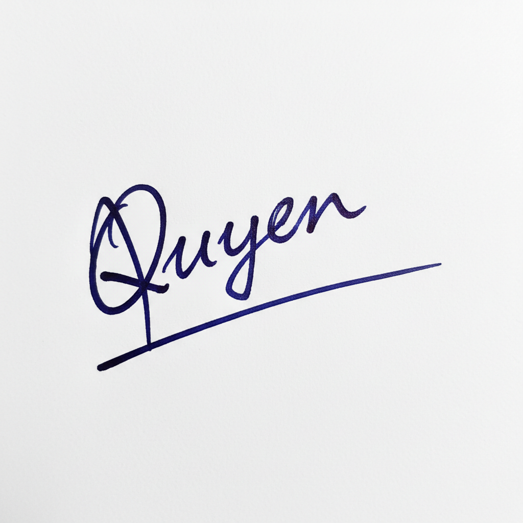 Mẫu chữ ký tên Quyên số 9