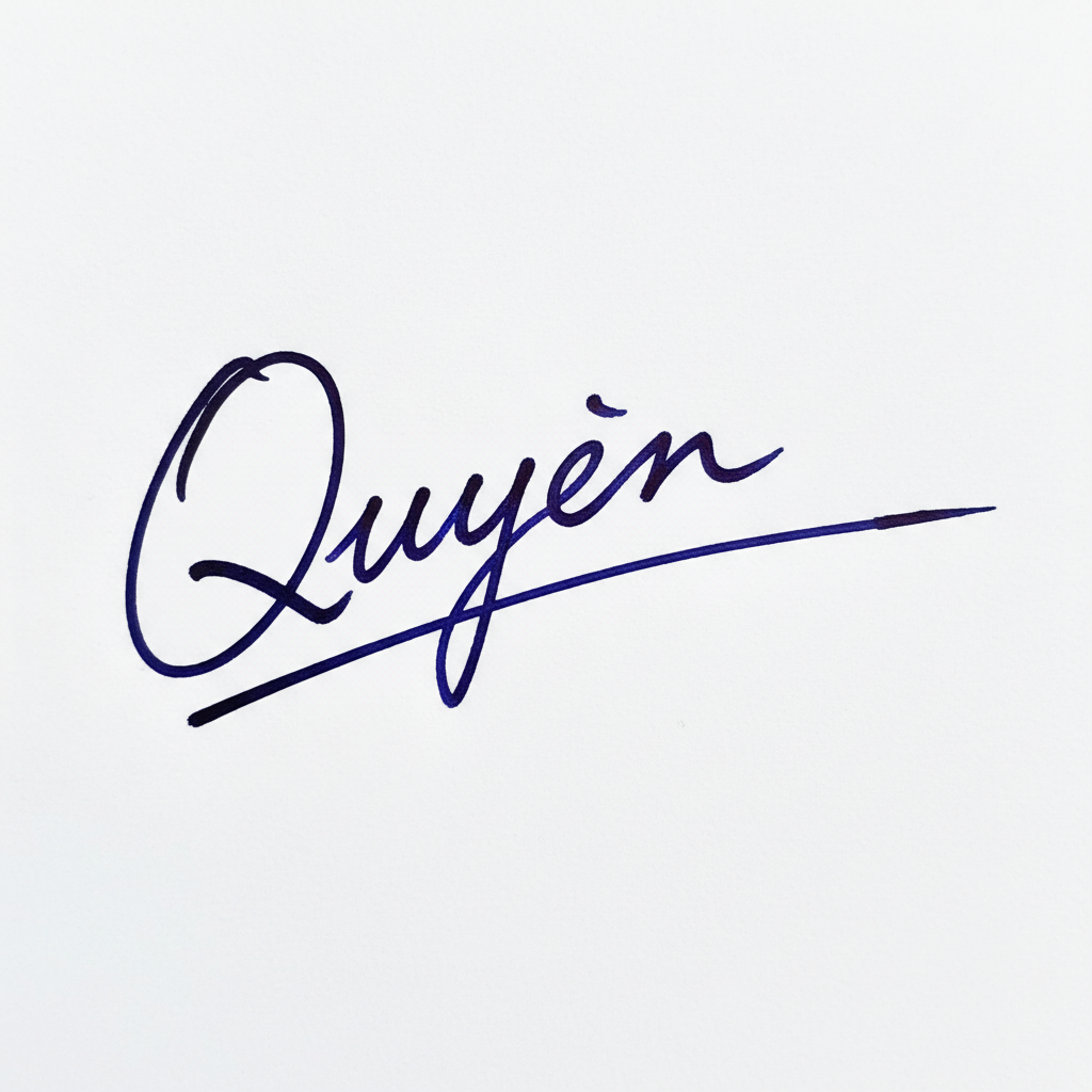Mẫu chữ ký tên Quyên số 9