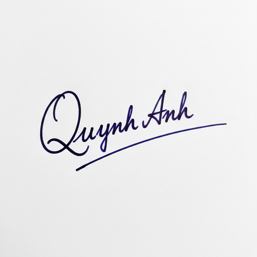 Mẫu chữ ký tên Quỳnh Anh số 1