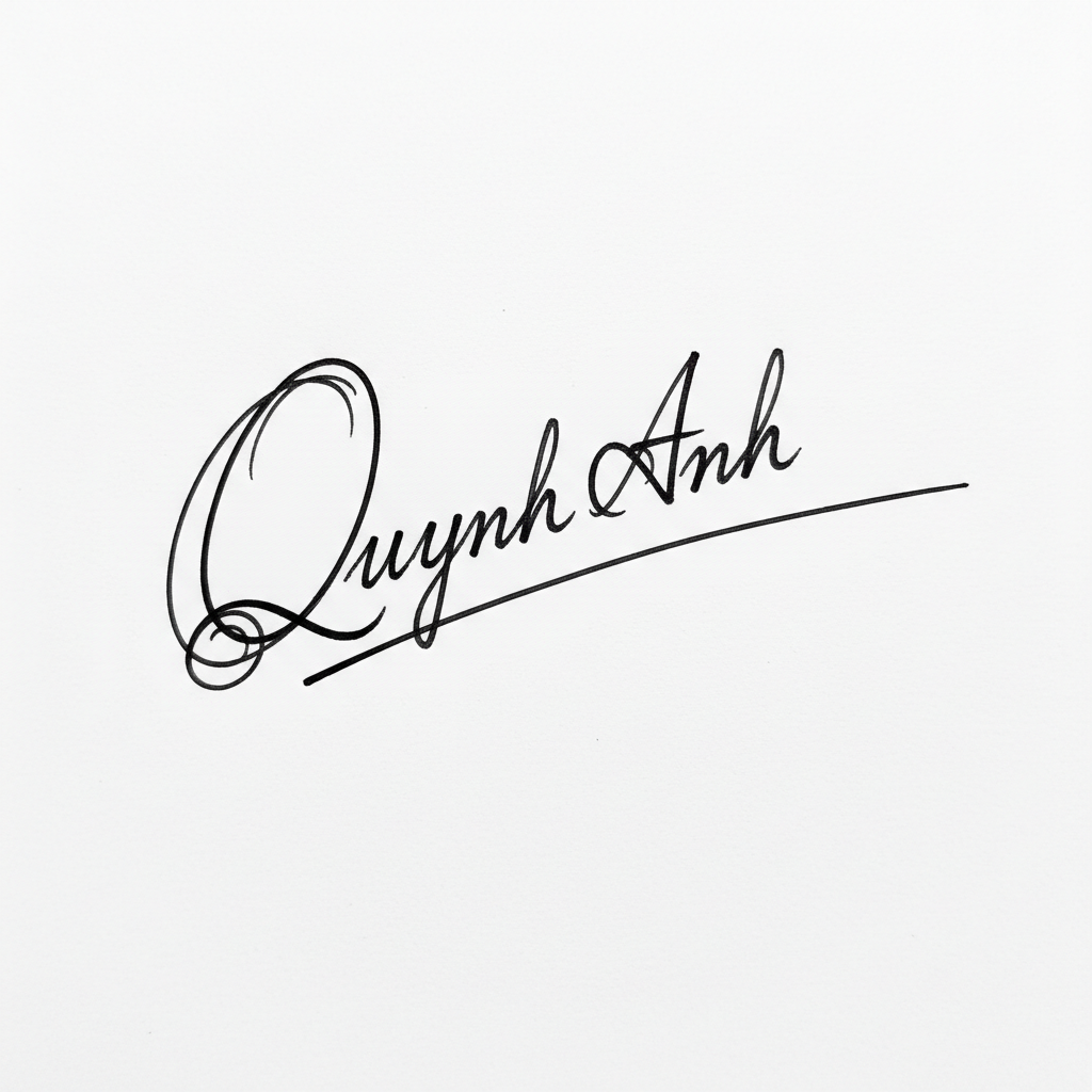Mẫu chữ ký tên Quỳnh Anh số 2