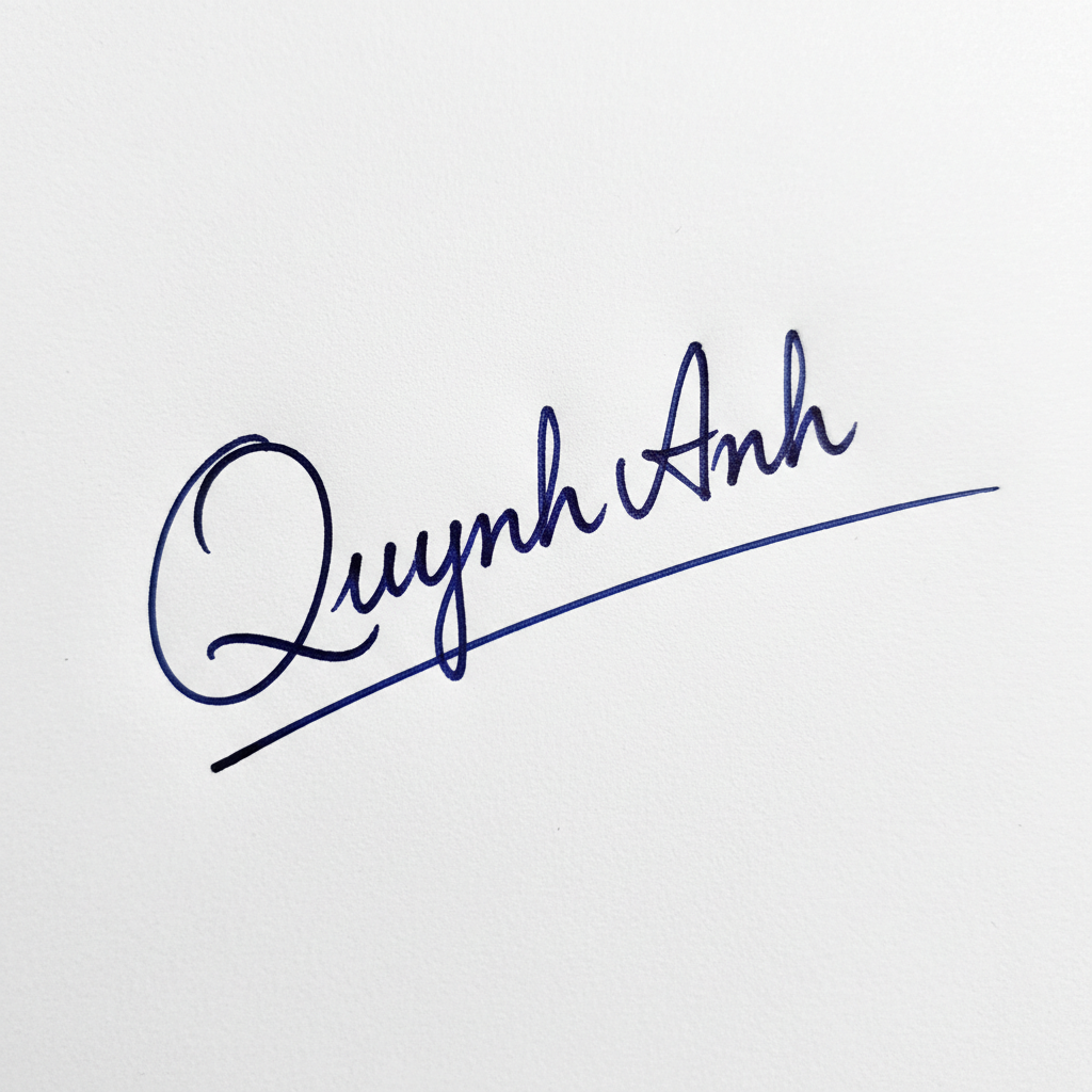 Mẫu chữ ký tên Quỳnh Anh số 4