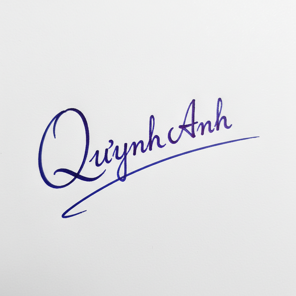 Mẫu chữ ký tên Quỳnh Anh số 6