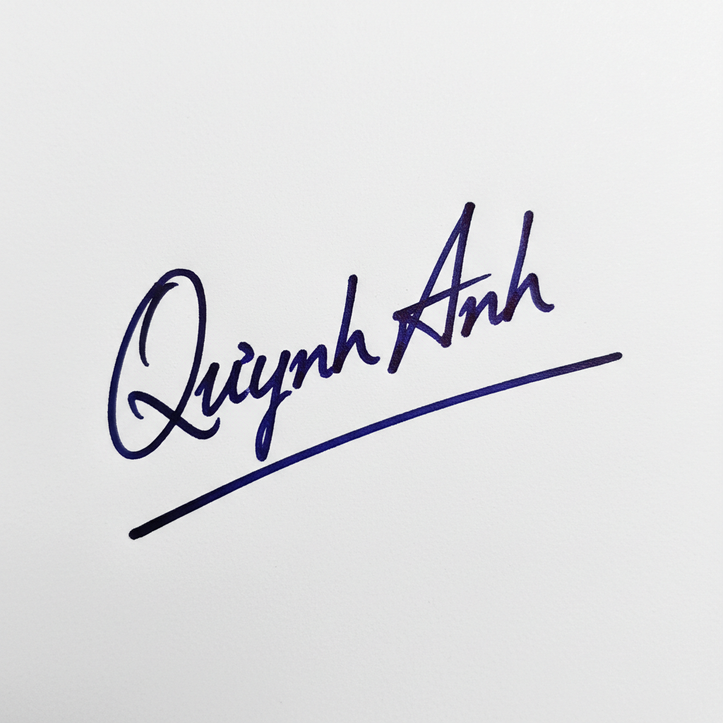 Mẫu chữ ký tên Quỳnh Anh số 9