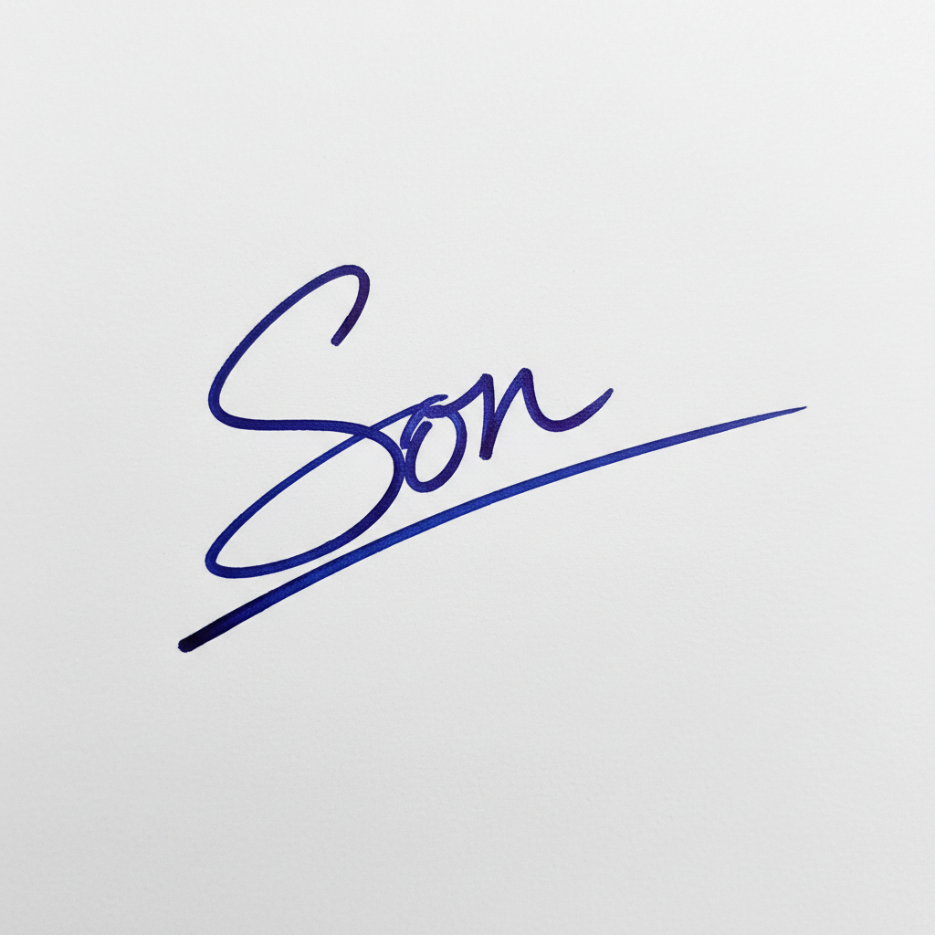 Mẫu chữ ký tên Sơn số 3