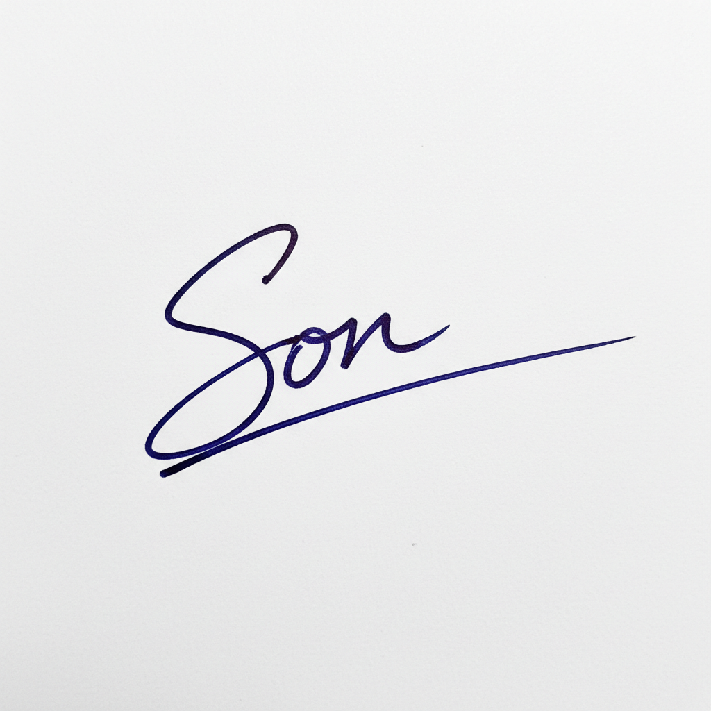 Mẫu chữ ký tên Sơn số 4