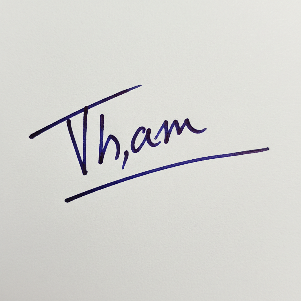 Mẫu chữ ký tên Thắm số 9