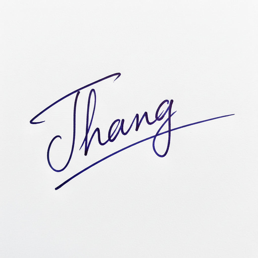 Mẫu chữ ký tên Thắng số 4