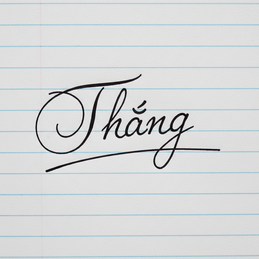 Mẫu chữ ký tên Thắng số 5