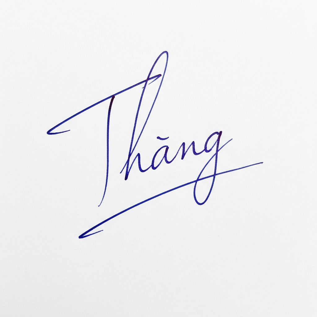 Mẫu chữ ký tên Thắng số 8