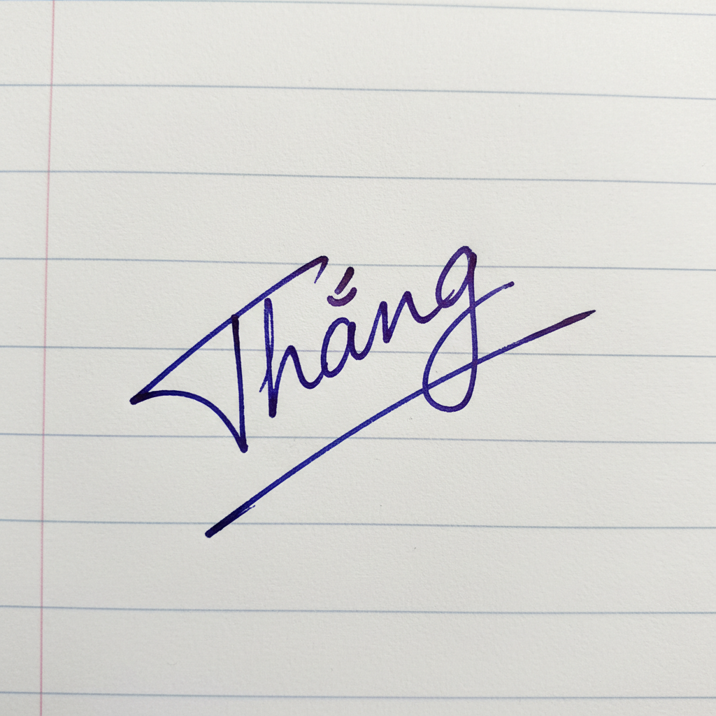 Mẫu chữ ký tên Thắng số 9