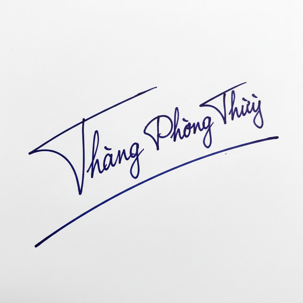 Mẫu chữ ký tên Thắng Phong Thủy số 1