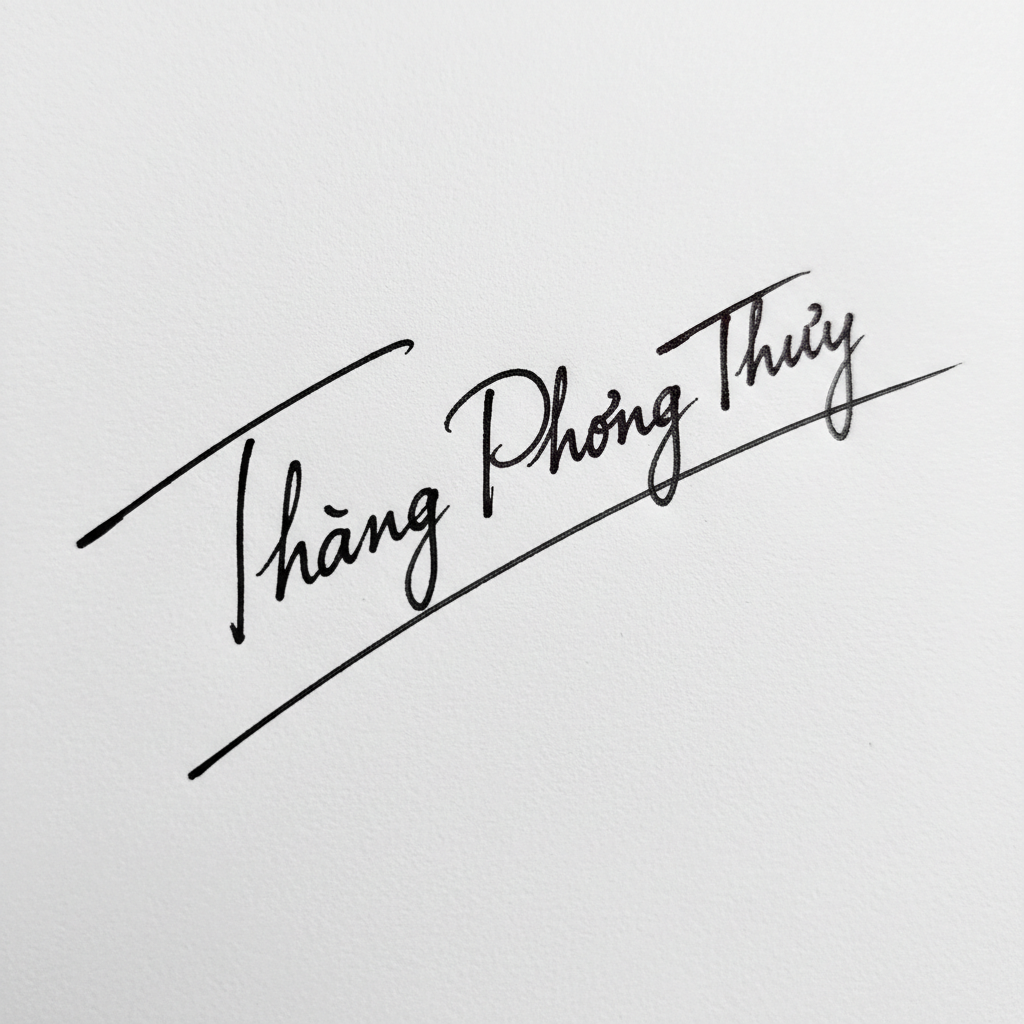 Mẫu chữ ký tên Thắng Phong Thủy số 5