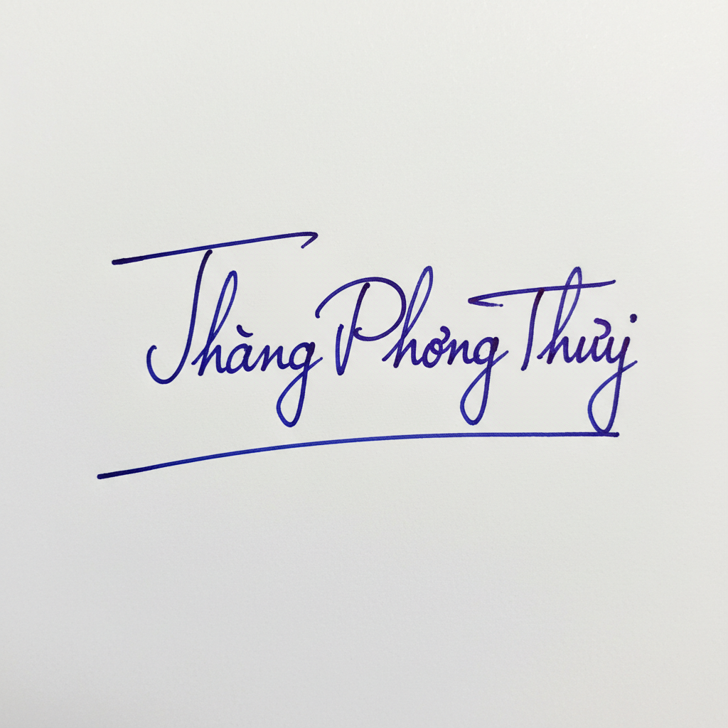 Mẫu chữ ký tên Thắng Phong Thủy số 8