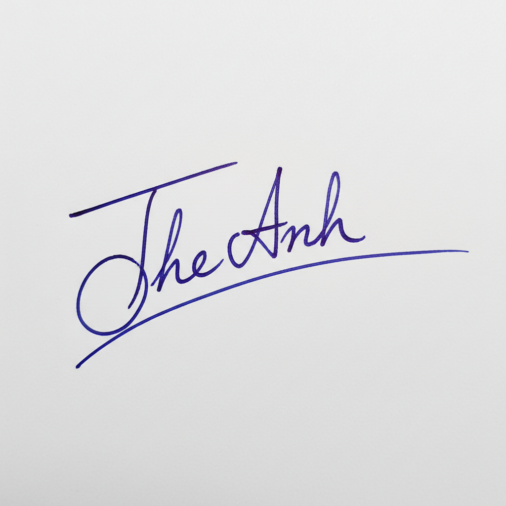 Mẫu chữ ký tên Thế Anh số 6