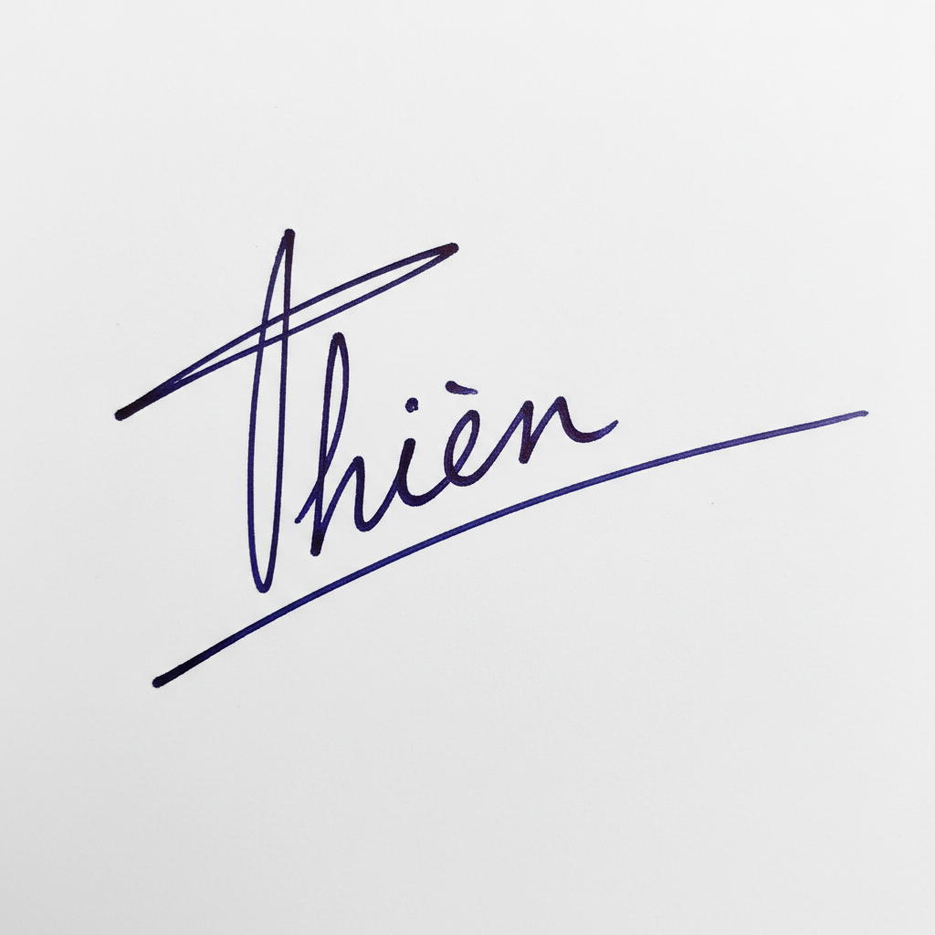 Mẫu chữ ký tên Thiện số 1